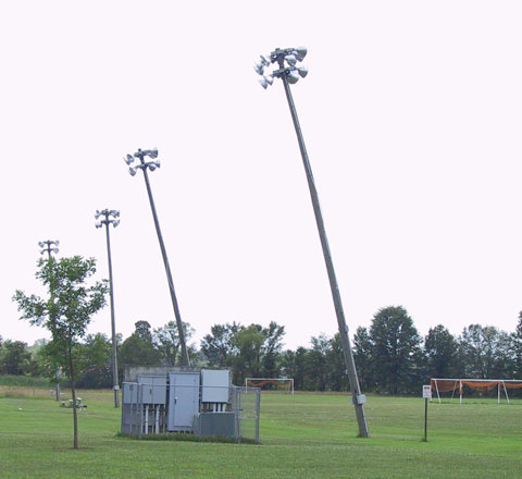 The Light Posts in Marion after the May 8th Storm